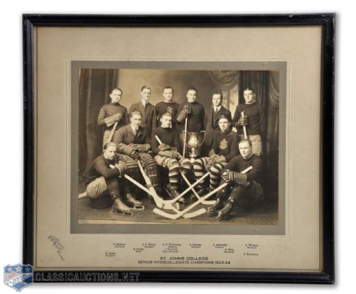 St. Johns Hockey Team 1919-20 and 1923-24 Team Photos with Murray Murdoch (12 1/2" x 14 1/2")