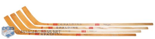 Vintage 1950s Spalding Hockey Stick Collection of 4