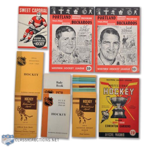 Vintage NHL and Minor League Program, Guide and Publication Collection of 80+