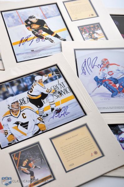 1993 Kelly Russell Studios Hockey and Baseball Stars Lithograph Collection of 52 with 39 Signed!