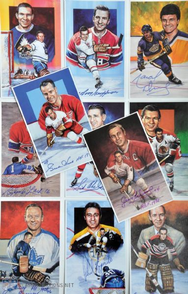 1992-96 Doug West "Legends of Hockey" 90-Postcard Set with 35 Signed