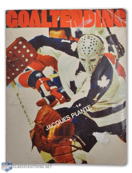 Deceased HOFer Jacques Plante Signed 1972 "Goaltending" Book