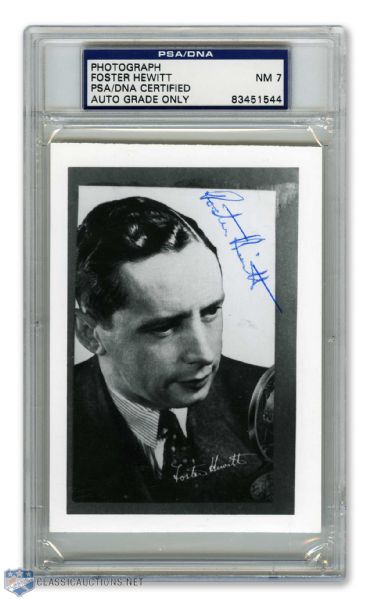 Deceased HOFer Foster Hewitt Signed Photo Authenticated by PSA/DNA
