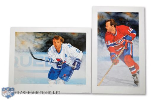 Guy Lafleur Signed Glen Green Limited-Edition Lithographs (2)