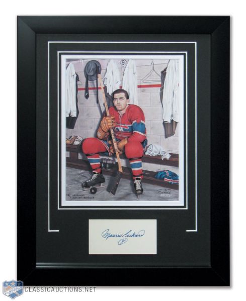 "For the Love of the Game" Maurice Richard Signed Cut and Print by Daniel Parry - Original Artist Retouch 1/1 (14" x 18")