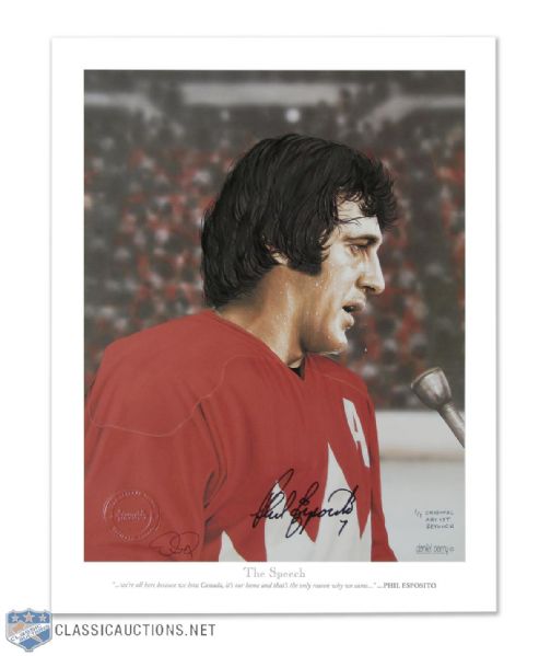 "The Speech" Phil Esposito Signed Print by Daniel Parry - Original Artist Retouch 1/1 (12" x 15")