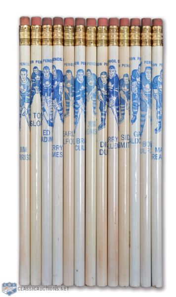 1955-57 Toronto Maple Leafs Unused Dixon Pencil Collection of 13
