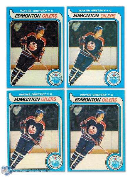 1979-90 OPC / Topps #18 HOFer Wayne Gretzky RC Cards (4) and 1980-81 Cards (3)