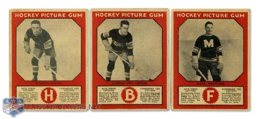 1933-34 Canadian Gum V252 Collection of 3 (Burke, Lepine and Trottier)