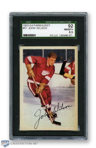 1953-54 Parkhurst #51 - John Wilson SGC Graded NM/MT+ 8.5
