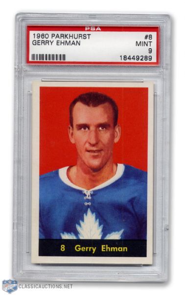 1960-61 Parkhurst #8 - Gerry Ehman PSA 9 - None Graded Higher
