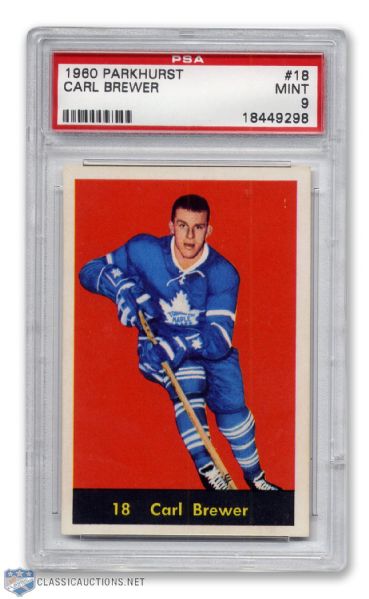 1960-61 Parkhurst #18 - Carl Brewer PSA 9 - None Graded Higher