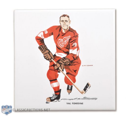 1962-63 H.M. Cowan/Screenarts Val Fonteyne Detroit Red Wings Tile