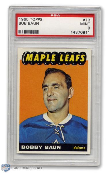 1965-66 Topps #13 - Bob Baun PSA 9