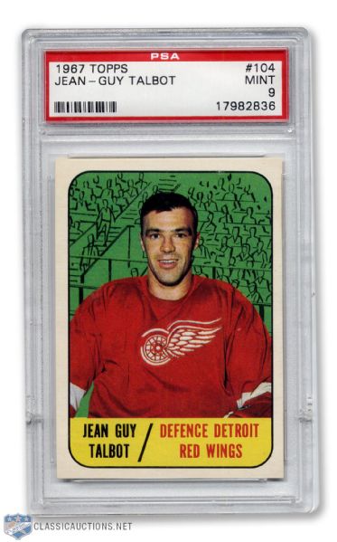 1967-68 Topps #104 - Jean Guy Talbot - Graded PSA 9