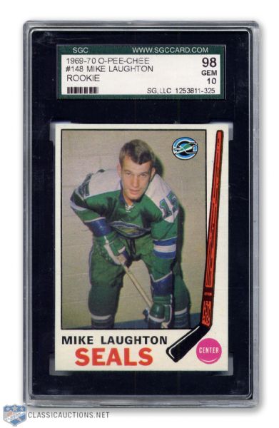1969-70 O-Pee-Chee #148 - Mike Laughton - Graded SGC 10 - None Graded Higher