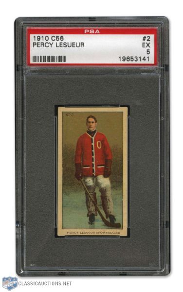 1910-11 Imperial Tobacco C56 #2 HOFer Percy LeSueur RC - Graded PSA 5