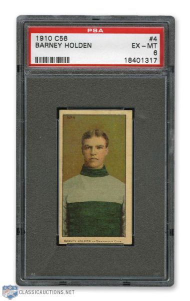1910-11 Imperial Tobacco C56 #4 Barney Holden RC - Graded PSA 6