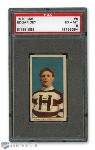 1910-11 Imperial Tobacco C56 #6 Edgar Dey RC - Graded PSA 6 - Highest Graded!