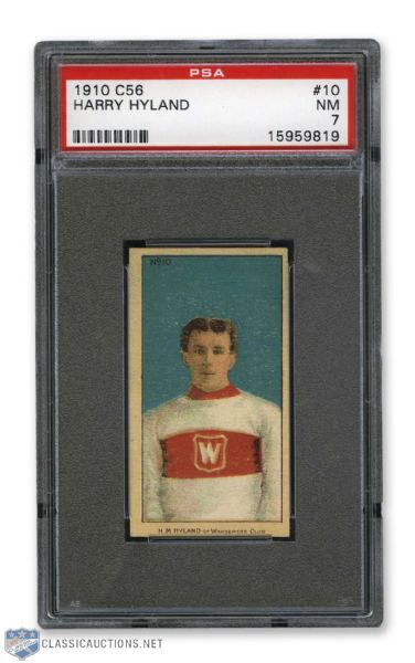 1910-11 Imperial Tobacco C56 #10 HOFer Harold "Harry" Hyland RC - Graded PSA 7 - Highest Graded!