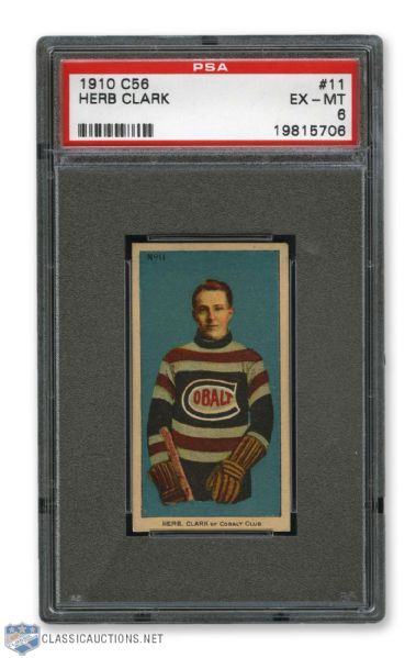 1910-11 Imperial Tobacco C56 #11 Herb Clark RC - Graded PSA 6