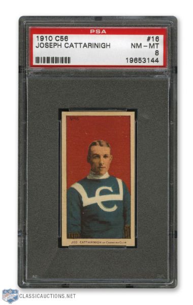 1910-11 Imperial Tobacco C56 #16 HOFer Joseph Cattarinich RC - Graded PSA 8 - Highest Graded!