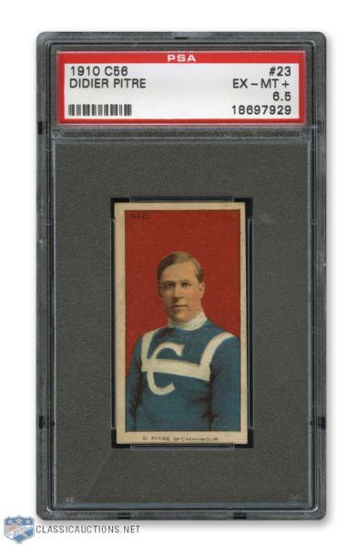 1910-11 Imperial Tobacco C56 #23 HOFer Didier "Canonball" Pitre RC - Graded PSA 6.5