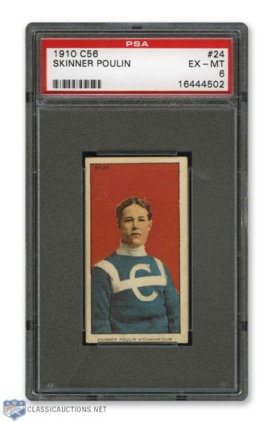 1910-11 Imperial Tobacco C56 #24 George "Skinner" Poulin RC - Graded PSA 6