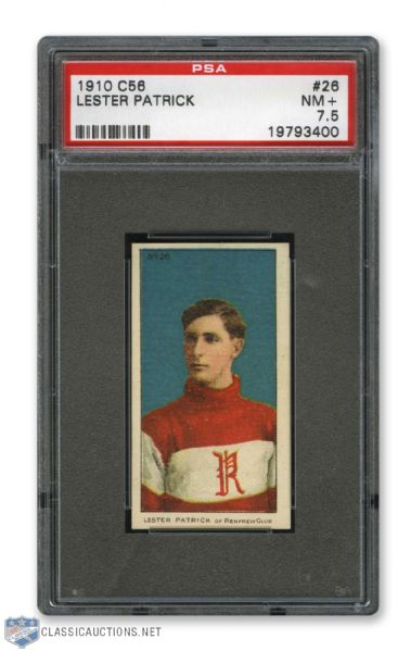 1910-11 Imperial Tobacco C56 #26 HOFer Lester "The Silver Fox" Patrick RC - Graded PSA 7.5 <br>- Highest Graded!
