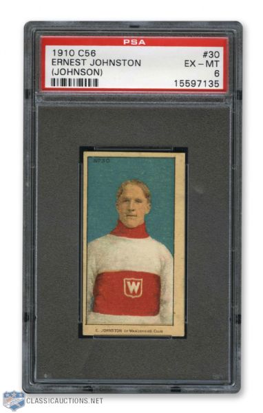 1910-11 Imperial Tobacco C56 #30 Ernest "Moose" Johnson RC - Graded PSA 6