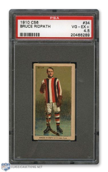 1910-11 Imperial Tobacco C56 #34 Bruce Ridpath RC - Graded PSA 4.5