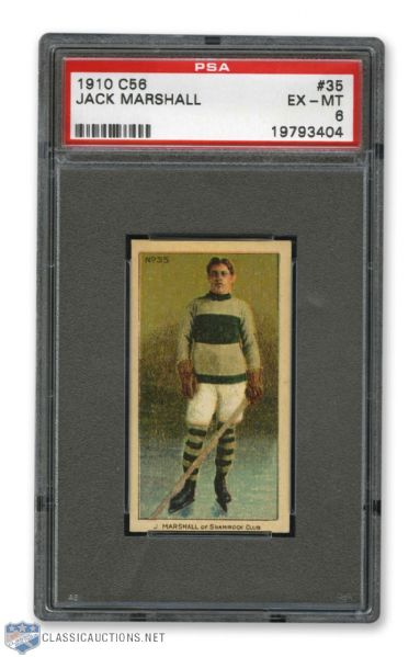 1910-11 Imperial Tobacco C56 #35 HOFer John "Jack" Marshall RC - Graded PSA 6