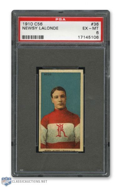 1910-11 Imperial Tobacco C56 #36 HOFer Edouard "Newsy" Lalonde RC - Graded PSA 6