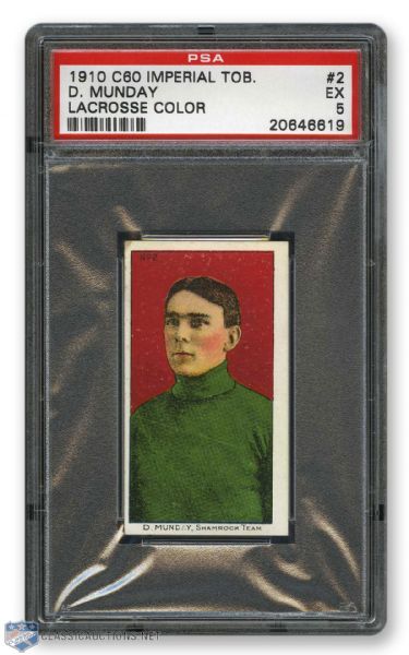 1910-11 Imperial Tobacco C60 #2 Jimmy D. Munday RC - Graded PSA 5 - Highest Graded!