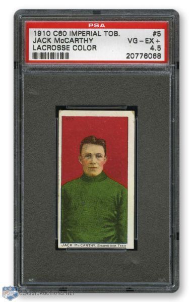 1910-11 Imperial Tobacco C60 #5 Jack McCarthy RC - Graded PSA 4.5