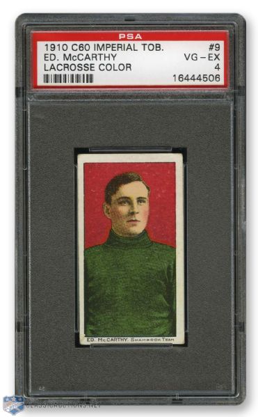 1910-11 Imperial Tobacco C60 #9 Edward McCarthy RC - Graded PSA 4