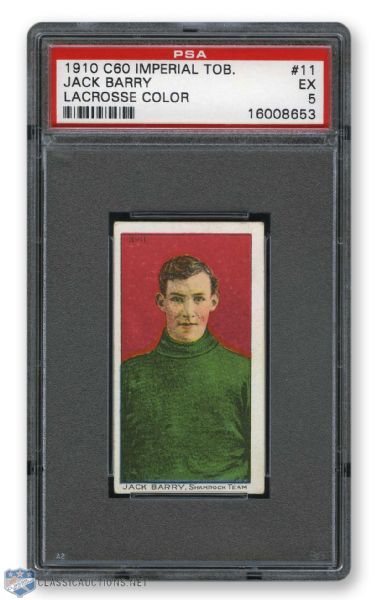 1910-11 Imperial Tobacco C60 #11 Jack Barry RC - Graded PSA 5 - Highest Graded!