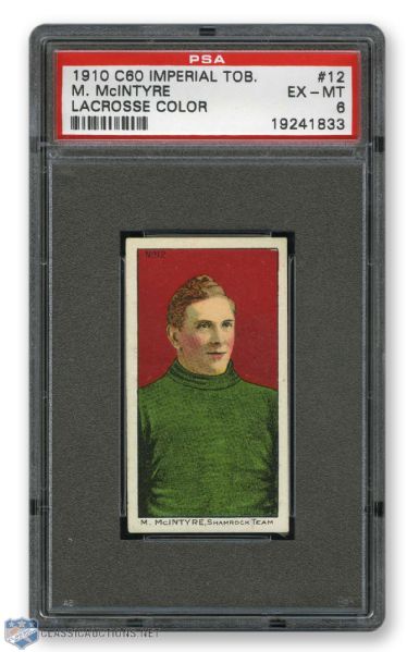 1910-11 Imperial Tobacco C60 #12 Mowie McIntyre RC - Graded PSA 6 - Highest Graded!