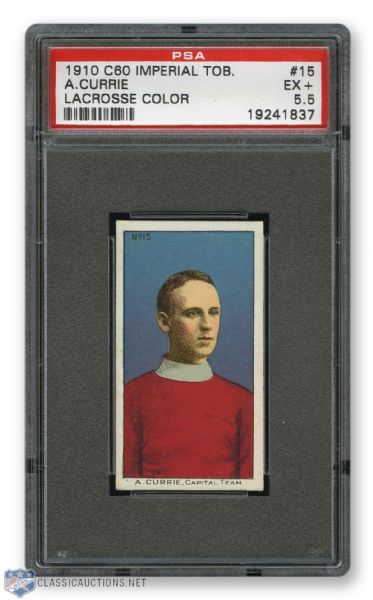 1910-11 Imperial Tobacco C60 #15 Alex Currie RC - Graded PSA 5.5 - Highest Graded!