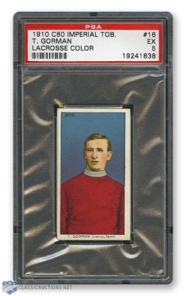 1910-11 Imperial Tobacco C60 #16 HOFer Tommy Gorman RC - Graded PSA 5 - Highest Graded!