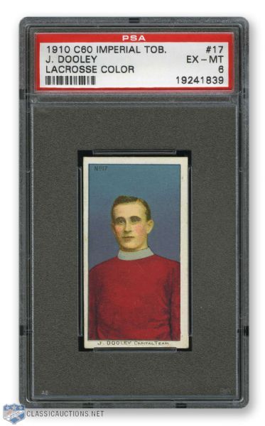 1910-11 Imperial Tobacco C60 #17 Jimmy Dooley RC - Graded PSA 6 - Highest Graded!
