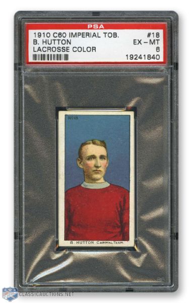 1910-11 Imperial Tobacco C60 #18 HOFer John Bower "Bouse" Hutton RC - Graded PSA 6 - Highest Graded!