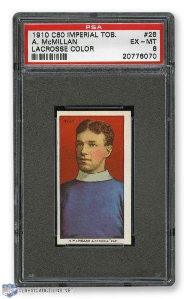 1910-11 Imperial Tobacco C60 #26 Aeneas "Reddy" McMillan RC - Graded PSA 6 - Highest Graded!