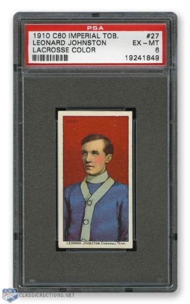 1910-11 Imperial Tobacco C60 #27 Leonard Johnston RC - Graded PSA 6 - Highest Graded!