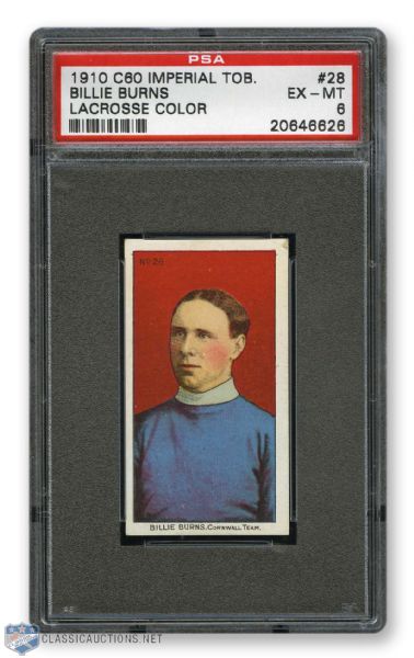 1910-11 Imperial Tobacco C60 #28 Billie Burns RC - Graded PSA 6 - Highest Graded!