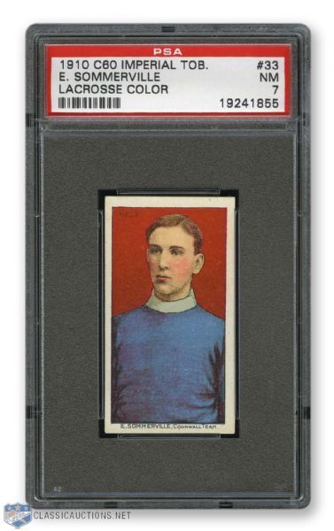 1910-11 Imperial Tobacco C60 #33 E Somerville RC - Graded PSA 7 - Highest Graded!