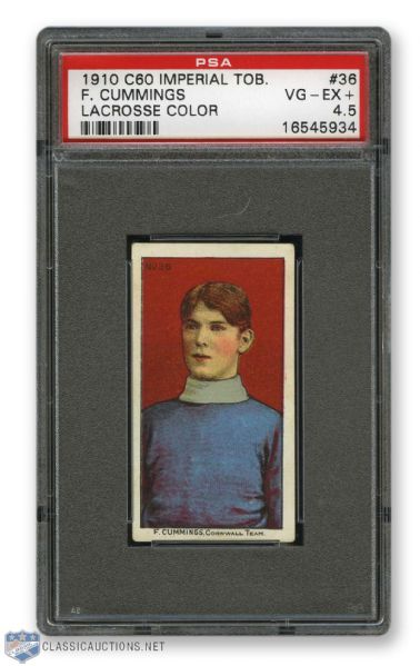 1910-11 Imperial Tobacco C60 #36 F. Cummings RC - Graded PSA 4.5