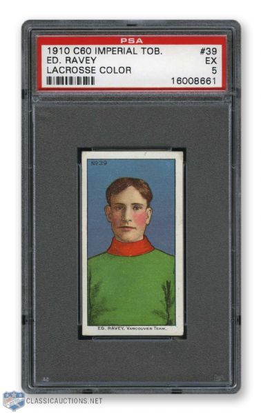 1910-11 Imperial Tobacco C60 #39 Ed. Ravey RC - Graded PSA 5