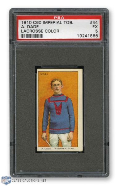 1910-11 Imperial Tobacco C60 #44 Albert Dade RC - Graded PSA 5 - Highest Graded!