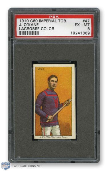 1910-11 Imperial Tobacco C60 #47 J. OKane RC - Graded PSA 6 - Highest Graded!
